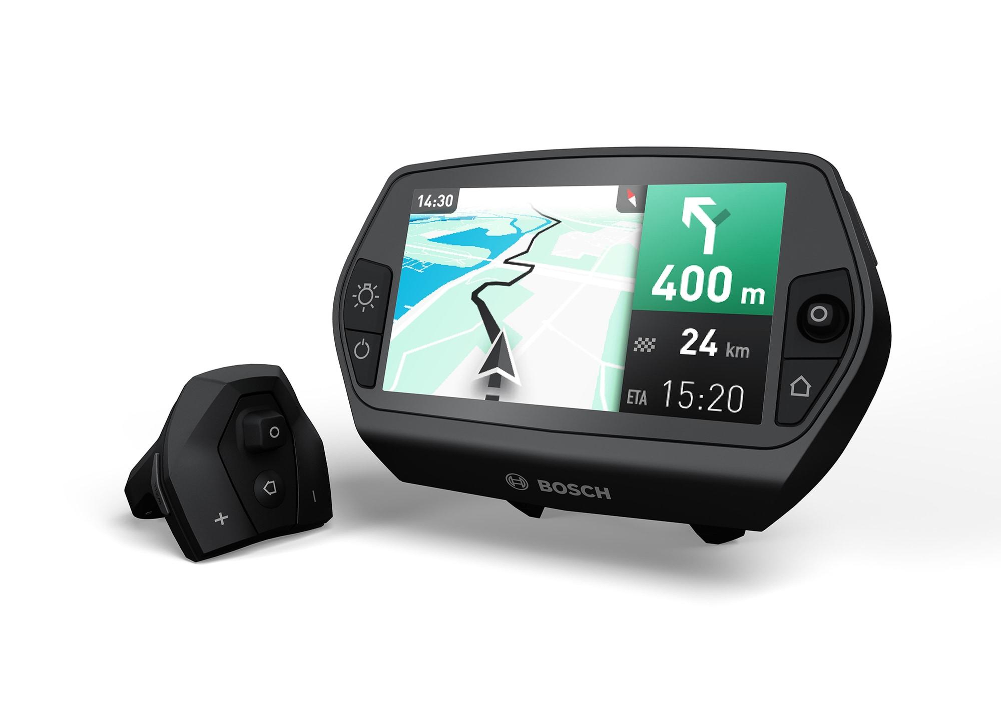 Bosch Nyon E-Bike-Display und Bedieneinheit bieten Navigations-, Fitness- und Fahrdaten in einem modernen Design.