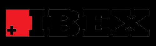 IBEX Logo mit rotem Quadrat und weißem Kreuz
