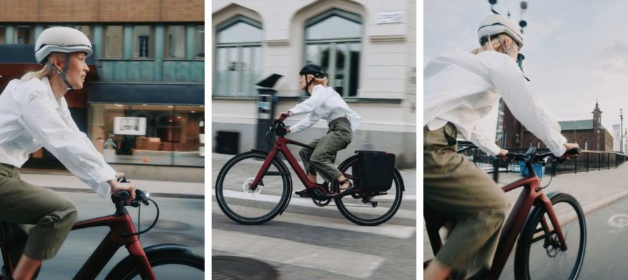 Person fährt Specialized Vado SL E-Bike in urbaner Umgebung