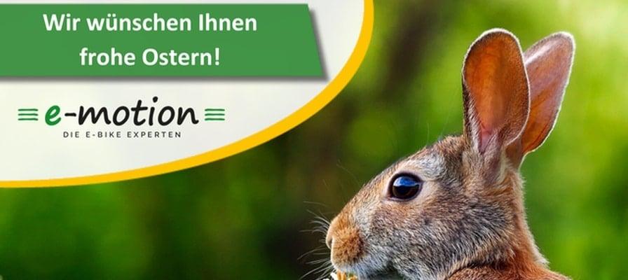 Frohe Ostern Gruß von e-motion mit Kaninchen