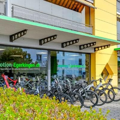 E-Bike-Geschäft in Egerkingen mit verschiedenen Fahrradmodellen
