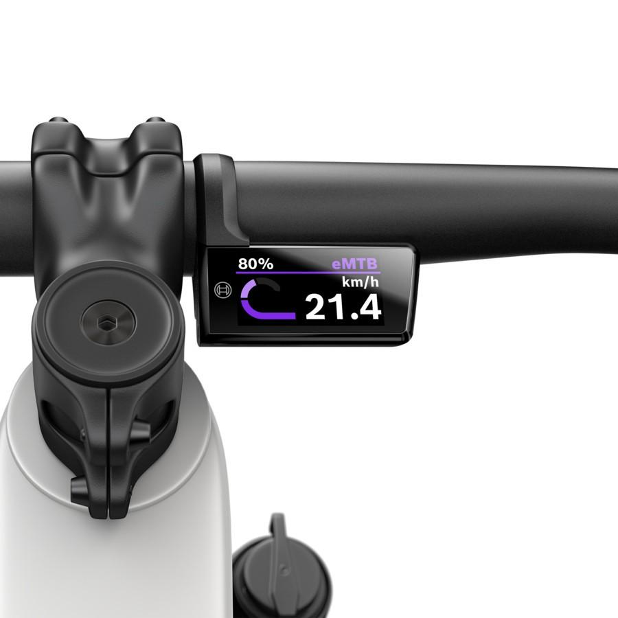 Das Bosch Purion 400 Display für eMTBs bietet klare, intuitive Informationen direkt am Lenker. Perfekt für moderne