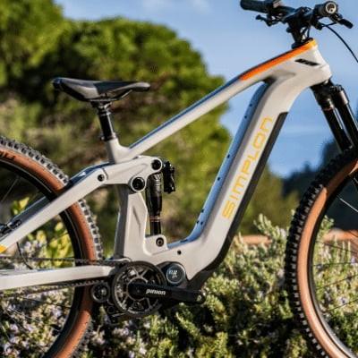 Simplon E-Bike in natürlicher Umgebung vor Bergkulisse