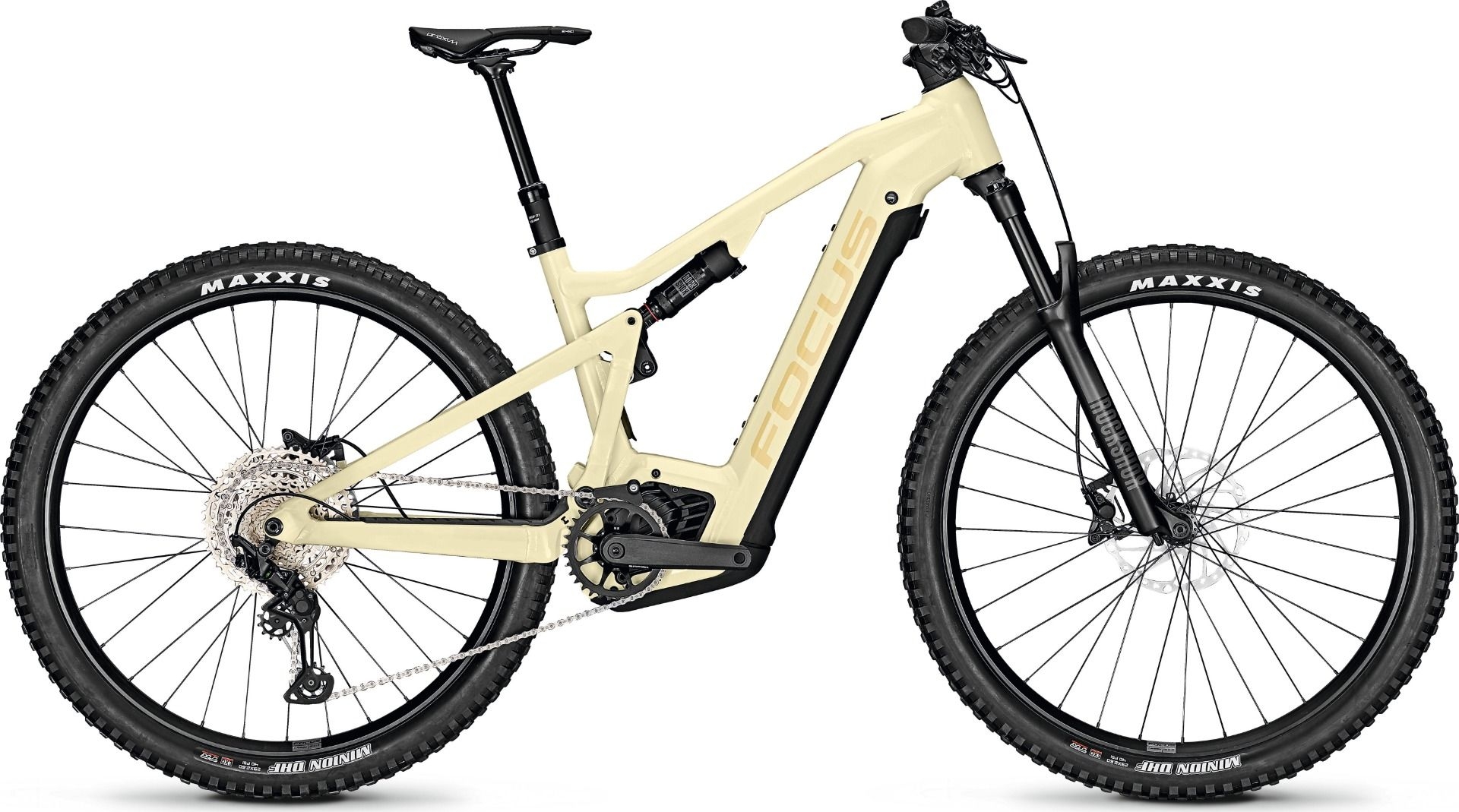 Entdecken Sie das FOCUS Thron 6.8 E-Bike 2023 in elegantem Cremeweiß. Perfekt für alle Abenteuer-Liebhaber, die sti