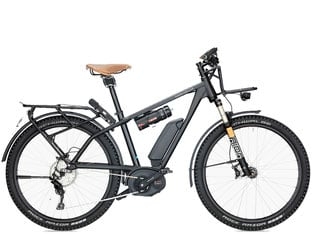 E-Bike mit Bosch-Motor und Gepäckträger seitlich