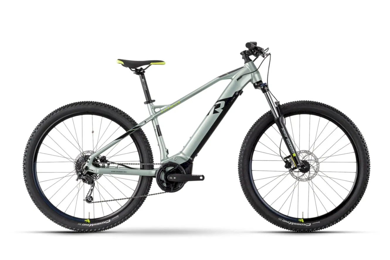 Entdecken Sie das R-Raymon E-Mountainbike, ideal für Offroad-Abenteuer. Modernes Design, leistungsfähiger Motor und