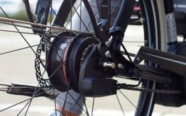 Nahaufnahme einer NuVinci Fahrradschaltung an einem E-Bike