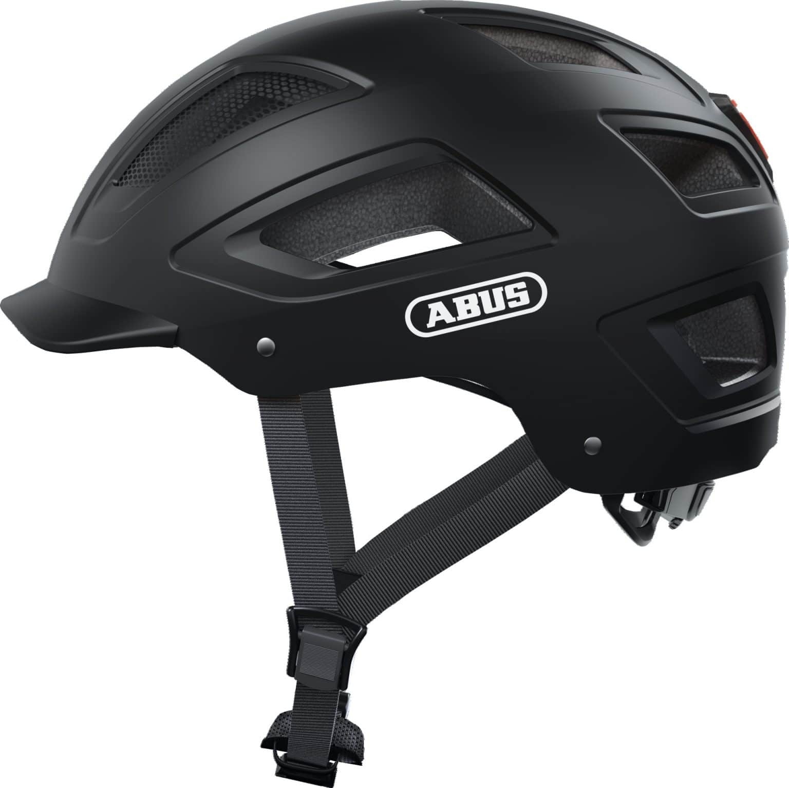 Moderner Fahrradhelm ABUS Hyban 2.0 in elegantem Schwarz. Ideal für urbanen Schutz und maximalen Komfort.