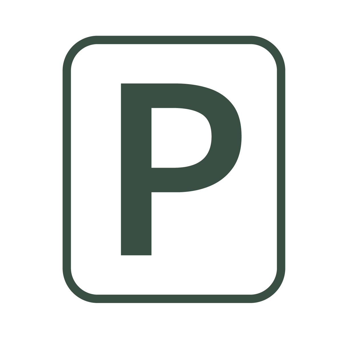 Grünes Icon, das ein Parkplatzschild zeigt, symbolisiert die Parkmöglichkeiten am e-Bike Geschäft
