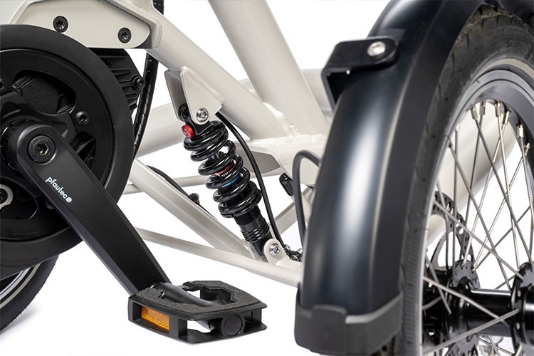 Federungssystem des Pfautec Tibo+ E-Bikes