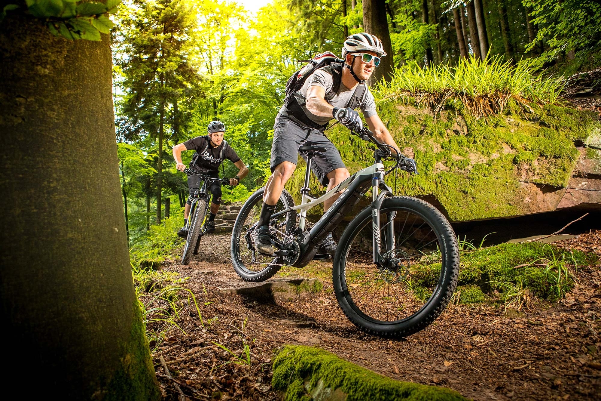 Erleben Sie mit dem Hercules eFully 2019 spannende Geländefahrten. Perfekt für Abenteurer, die Natur und Technik ve