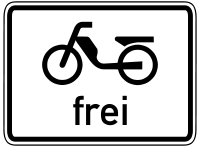 Nur durch ein "Mofa frei"-Verkehrsschild dürfen e-Bikes bis 20 km/h auf Radwegen fahren, S-Pedelecs und e-Bikes bis 45 km/h sind von dieser Regelung aber ausgenommen.